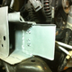 Additional bracing between the new and old chunks of the frame.